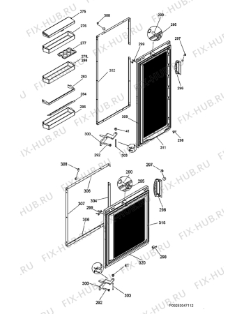 Взрыв-схема холодильника Electrolux EK30410LWE - Схема узла Door